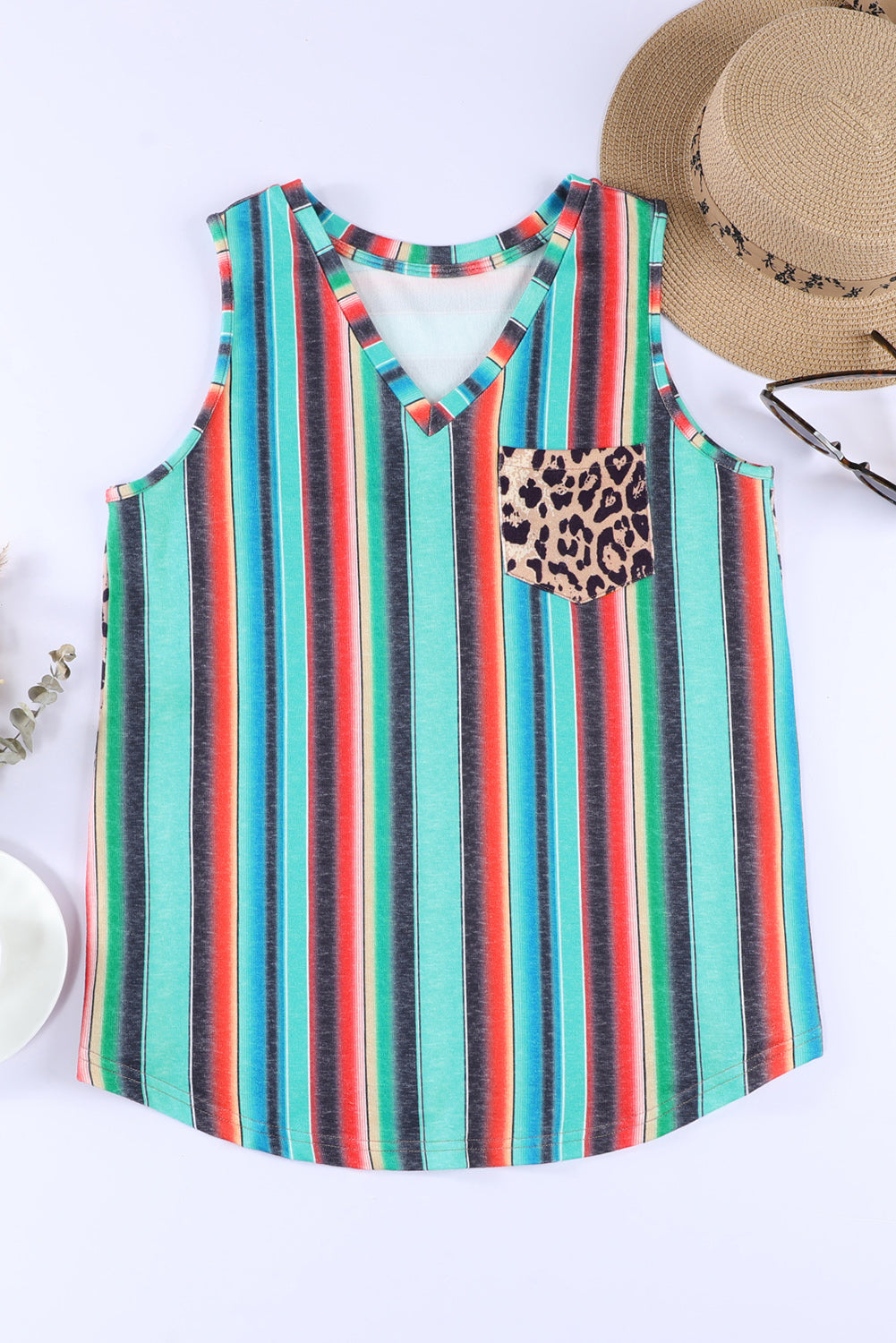 Rainbow Stripe Pocket Patch Tank Rainbow Stripe Pocket Patch Tank